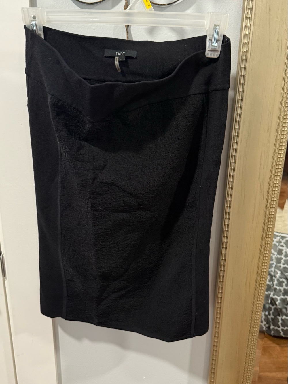 Tart Black Textured Pencil Skirt